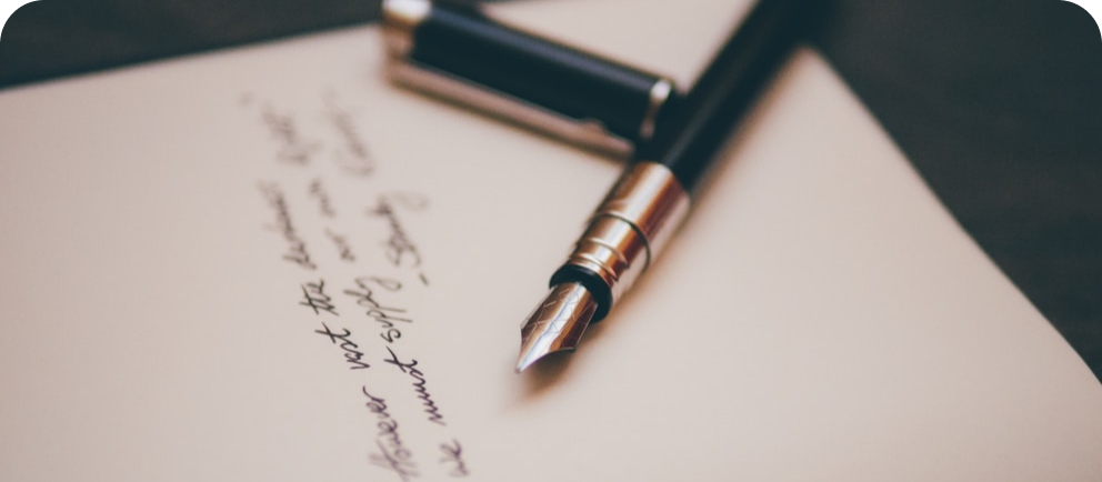 Penna stilografica su documento